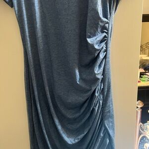 Ruched Blue Dress
